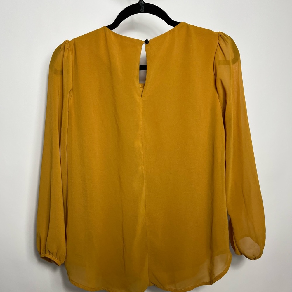 Long Sleeve Mustard Yellow Business Top - Picture 6 of 6